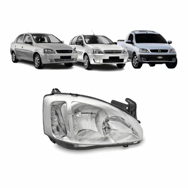 Farol Corsa/Montana 2008/ Cromado Lente Direita BapImports