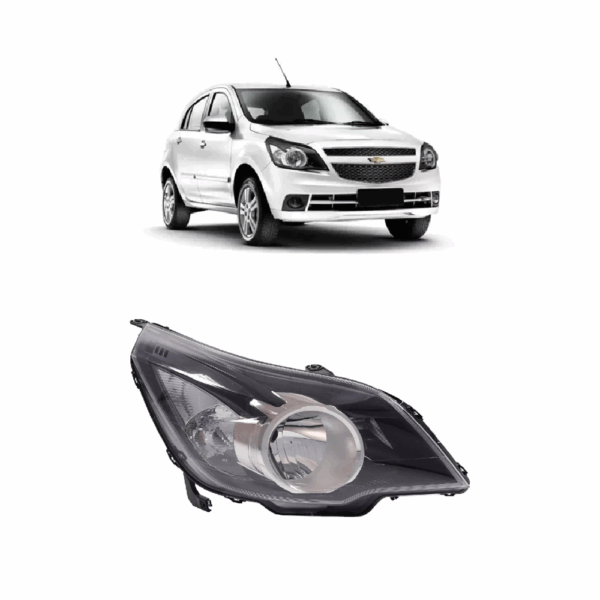 Farol Agile/Montana 09/13 Mascara Negra Lente Direita BapImports