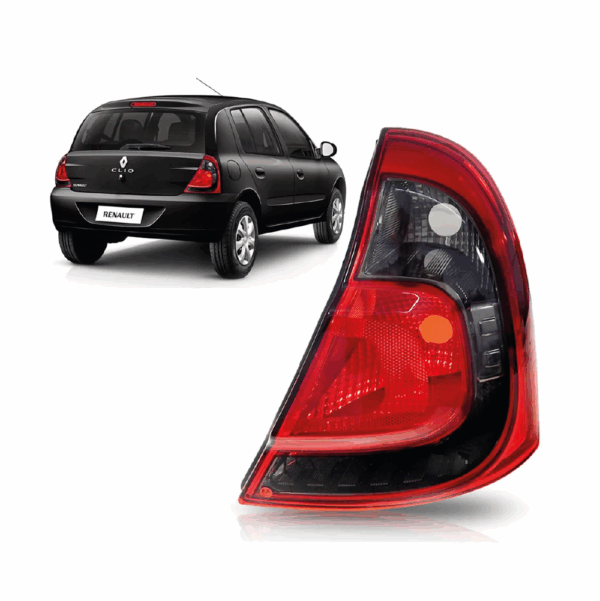 Lanterna Clio 3/5 PT 2012 Carcaca Preta Fume Lado Direito BapImports