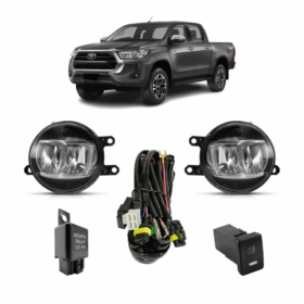 Farol Auxiliar Hilux 2019 a 2020 LED Reator Sem Moldura