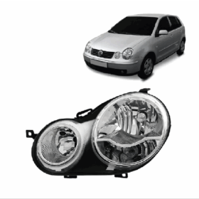 Farol Polo 02/06 Cromado Lado Esquerdo Import