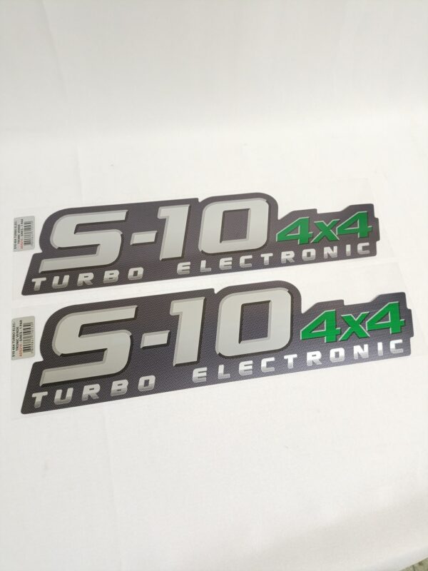 Adesivo S-10 4X4 2009 a 2011 Turbo Electronic Verde Grande - Imagem 2
