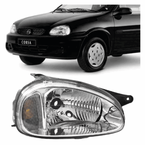 Farol Corsa 00/09 Com Preto Lado Direito BapImports