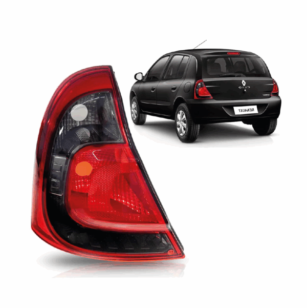 Lanterna Clio 3/5 PT 2012 Carcaca Preta Fume Lado Esquerdo BapImports
