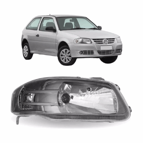 Farol Gol G4 2006 a 2009 Mascara Cinza Lado Direito Importado