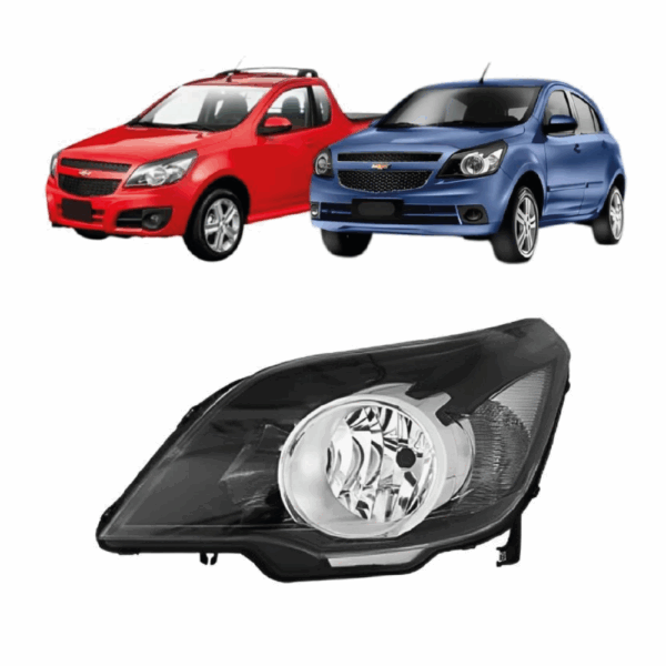 Farol Agile/Montana 09/13 Mascara Negra Aro Cromado Lente Esquerda ARTEB BapImports