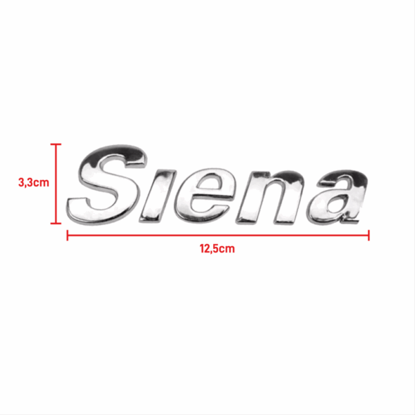 Letreiro Siena Fiat Cromado Traseiro BapImports - Imagem 2