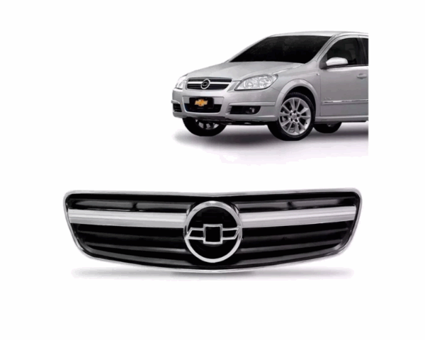 Grade Vectra 06/08 Preta Com Friso Cromado Moldura BapImports