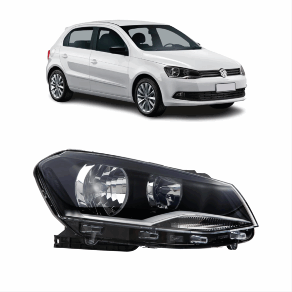 Farol HB20 2013 a 2018 Mascara Negra Lado Esquerdo