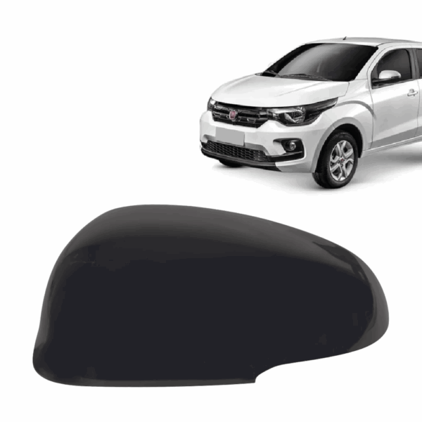 Capa Retrovisor Mobi 16/20 Com Furo Pisca Lente Esquerda Preto Lisa BapImports