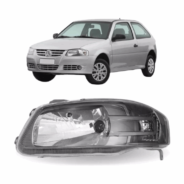 Farol Gol G4 2006 a 2009 Mascara Cinza Lado Esquerdo Importado