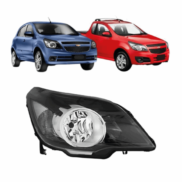 Farol Agile/Montana 09/13 Mascara Negra Aro Cromado Lente Direita ARTEB BapImports