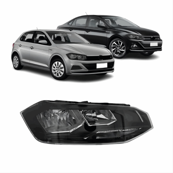 Farol Polo Virtus 2018 a 2021 Friso Preto Lado Direito