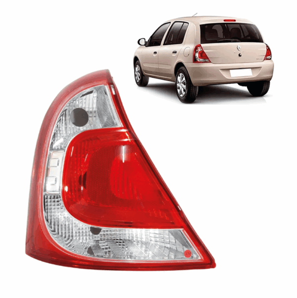 Lanterna Clio 3/5 12 Carcaca Preta Bicolor Lado Esquerdo Frente BapImports
