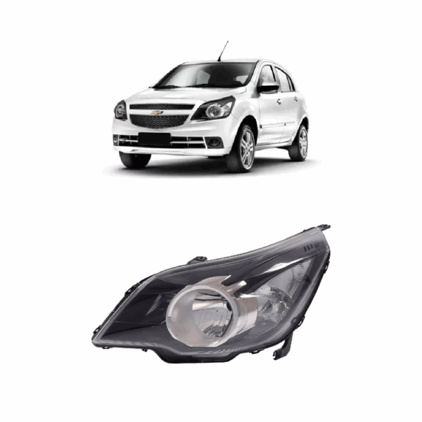 Farol Agile/Montana 09/13 Mascara Negra Lente Esquerda BapImports