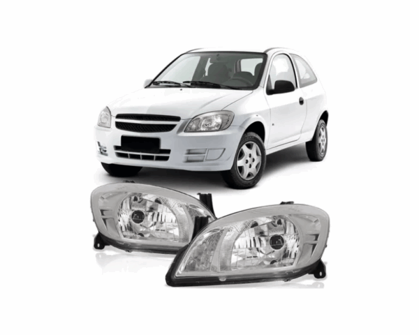 Farol Celta/Prisma 06/11 Cromado Lado Direito Import