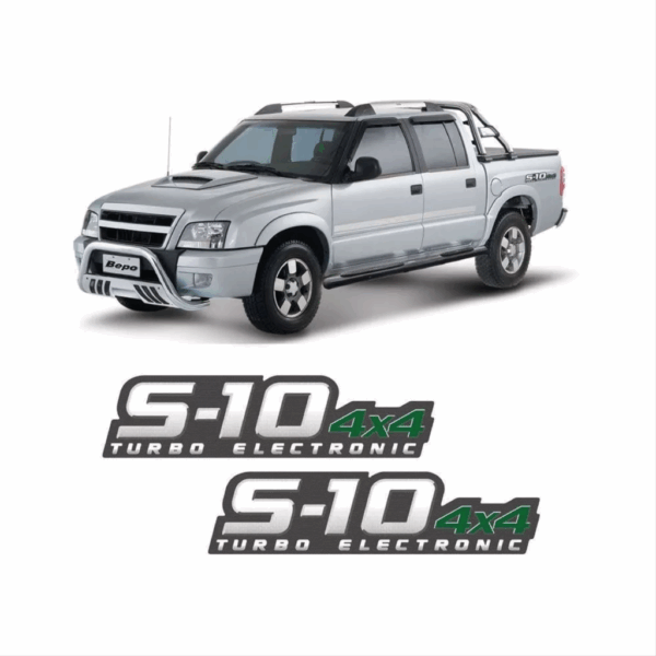 Adesivo S-10 4X4 2009 a 2011 Turbo Electronic Verde Grande