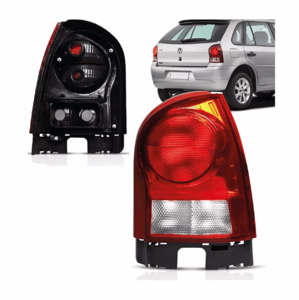 Lanterna Gol G4 05 Carcaca Preta com Escudo Lado Direito Frente BapImports