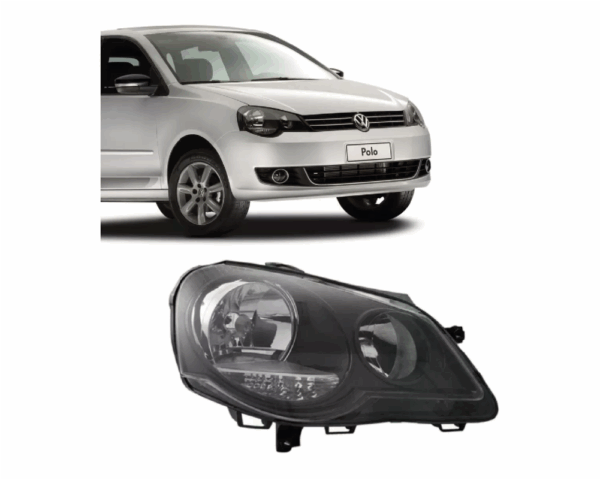 Farol Polo 2006 a 2010 Masc Negra LD BapImports