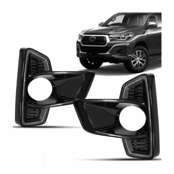 MOLDURA FAROL AUX HILUX 18/20 C/FURO E LED D/E