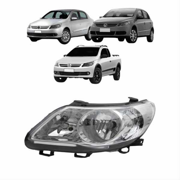 Farol Gol G5 2009 a 2013 Cromado Com Logo VW LE