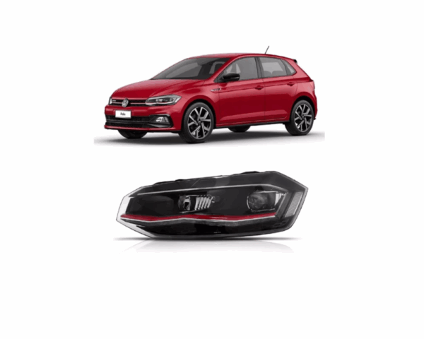 Farol Polo/Virtus 18/21 GTI Com LED Lado Direito Import