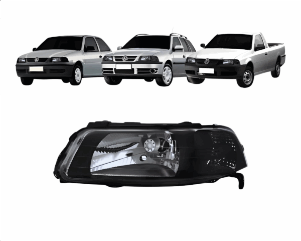 Farol Gol G3 Lado Esquerdo Simples Mascara Negra Import